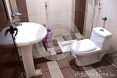 Bathroom-bath decor-Modern bathroom design Stock Photo