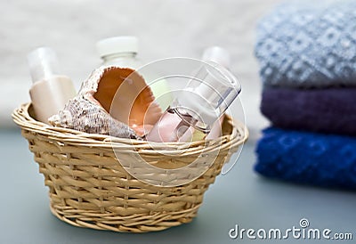 Bathroom cosmetics Stock Photo