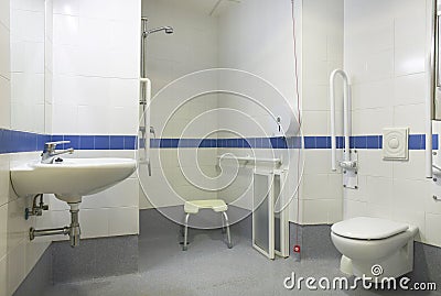 Bathroom detail for handicapped people Stock Photo