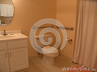 Bathroom with grab bars Stock Photo