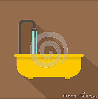 Bathroom icon, flat style Vector Illustration