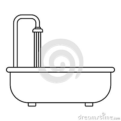 Bathroom icon, outline style Vector Illustration