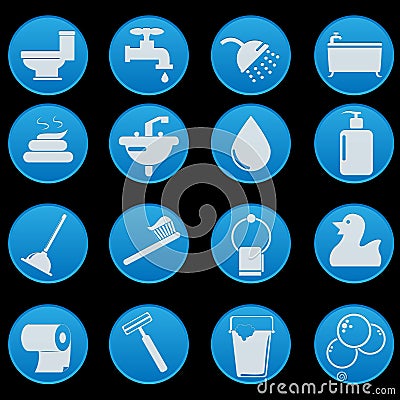 Bathroom Icon Set Vector Illustration
