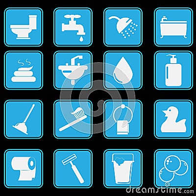 Bathroom Icon Set Vector Illustration