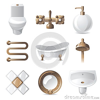 Bathroom icons Vector Illustration