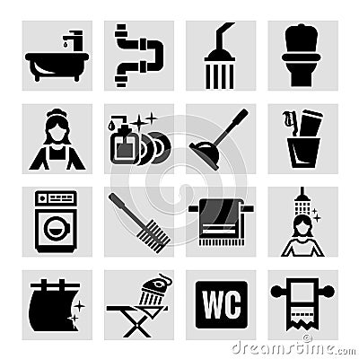 Bathroom icons Vector Illustration