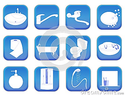 Bathroom icons Vector Illustration