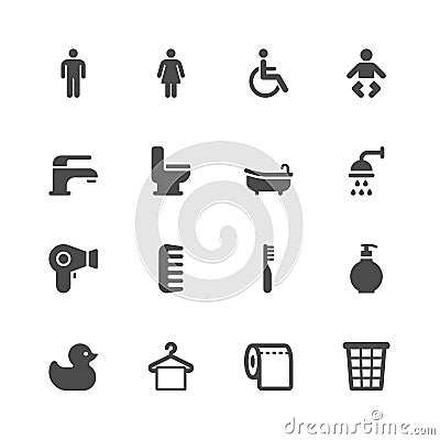 Bathroom icons Vector Illustration