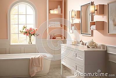 a bathroom inspired by Peach Fuzz Elegance Stock Photo