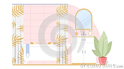 Bathroom interior background of modern home or hotel apartment Vector Illustration