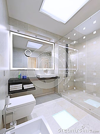 Bathroom interior in modern and stylish house Stock Photo