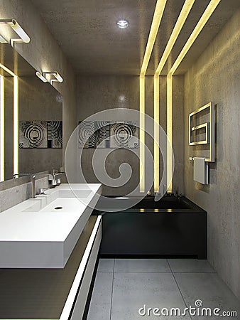 Bathroom interior in urban style Stock Photo