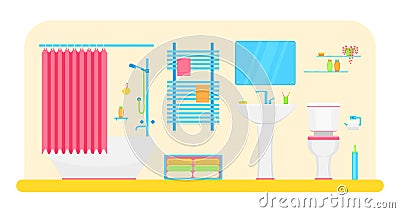 Bathroom interior vector Vector Illustration