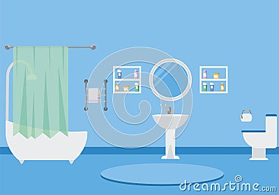 Bathroom Interior Vector Illustration Vector Illustration