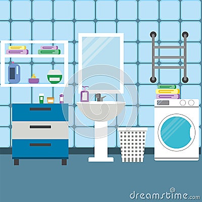 Bathroom Interior Vector Illustration Vector Illustration