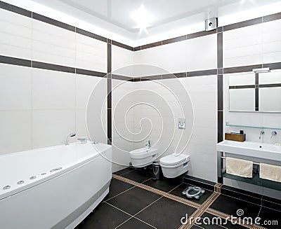 Bathroom in minimalism style Stock Photo