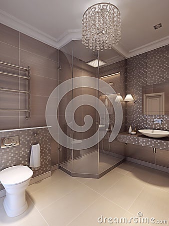 Bathroom in the neoclassical style Stock Photo