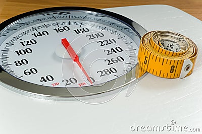 Bathroom scale Stock Photo