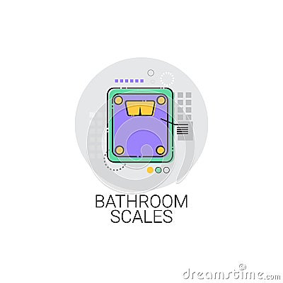 Bathroom Scale Home Weight Control Icon Vector Illustration