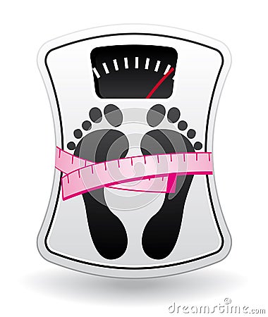 Bathroom scale with measure meter Vector Illustration