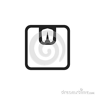 Bathroom scale weigher vector icon. Weigher, balance sign illustration. Vector Illustration