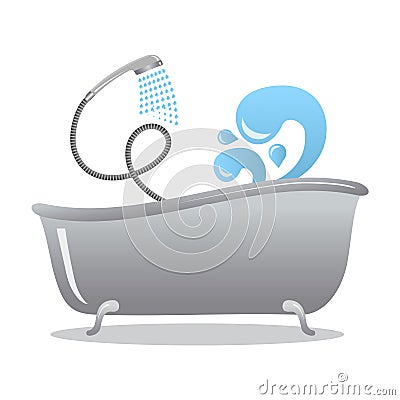 Bathroom and shower icon Vector Illustration