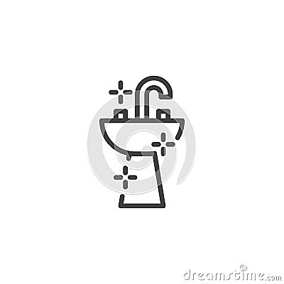 Bathroom sink line icon Vector Illustration