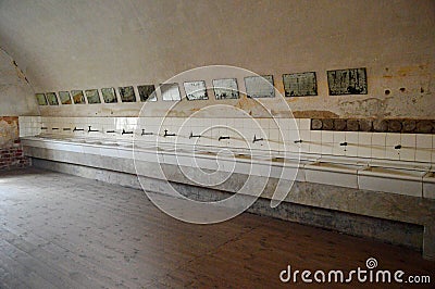 Bathroom sinks at Terezin concentration camp Czech Republic Editorial Stock Photo