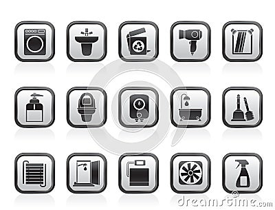 Bathroom and toilet objects and icons Vector Illustration