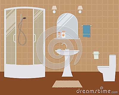 Bathroom and toilet Vector Illustration