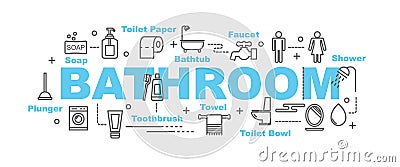 Bathroom vector banner Vector Illustration