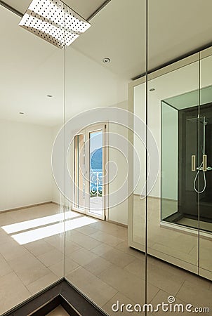 Bathroom, view from the shower Stock Photo