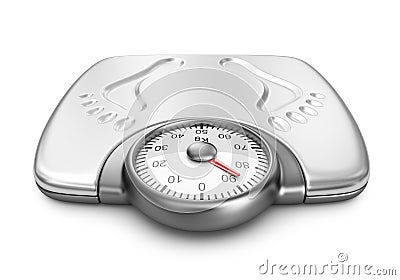 Bathroom weight scales. 3D Icon isolated Stock Photo