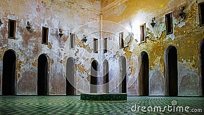 The bathrooms of Medrasa Bouanania, the oldest school in Morocco Stock Photo