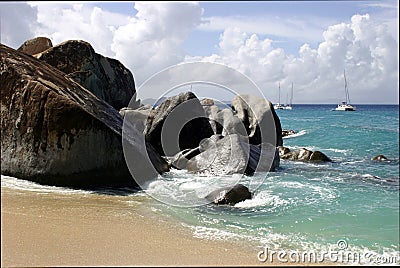 The Baths beach Virgin Gorda Stock Photo