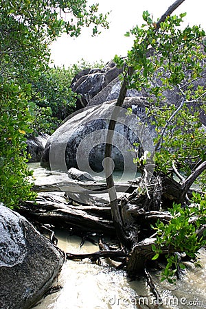 The Baths beach Virgin Gorda Stock Photo