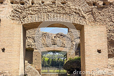 Baths of Caracalla, ancient ruins of roman public thermae Stock Photo