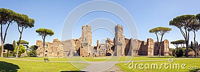 Baths of Caracalla, ancient ruins of roman public thermae Stock Photo