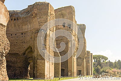 Baths of Caracalla, ancient ruins of roman public thermae Stock Photo