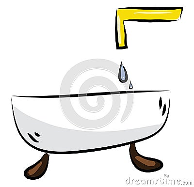 Bathtub with faucet illustration color vector Vector Illustration