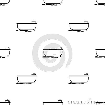 Bathtub icon in black style isolated on white background. Plumbing pattern stock vector illustration. Vector Illustration