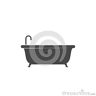 Bathtub icon isolated on white background. Bath time Vector Illustration