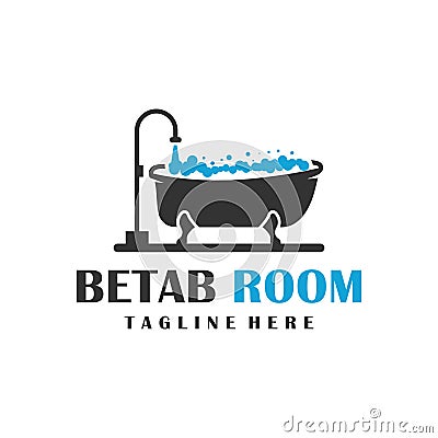 Bathtub logo design Vector Illustration