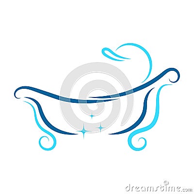 Bathtub logo icon design Vector Illustration