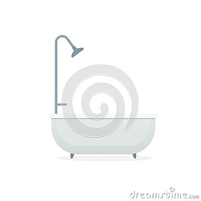 Bathtub and shower icon Vector Illustration