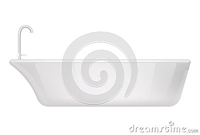 Bathtub shower mockup, realistic style Vector Illustration