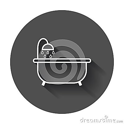 Bathtub vector icon. Vector Illustration