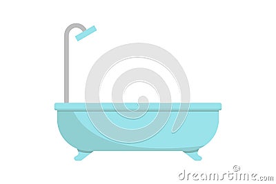 Bathroom Blue Bathtube Illustration Vector Design Vector Illustration