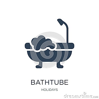 bathtube icon in trendy design style. bathtube icon isolated on white background. bathtube vector icon simple and modern flat Vector Illustration