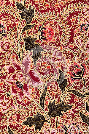 Batik pattern with roses Stock Photo